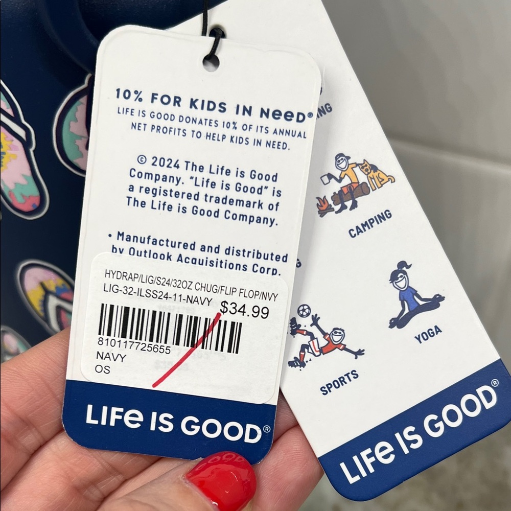 Life Is Good Dark Blue Bottle with Flip Flop Pattern - Picture 2 of 4